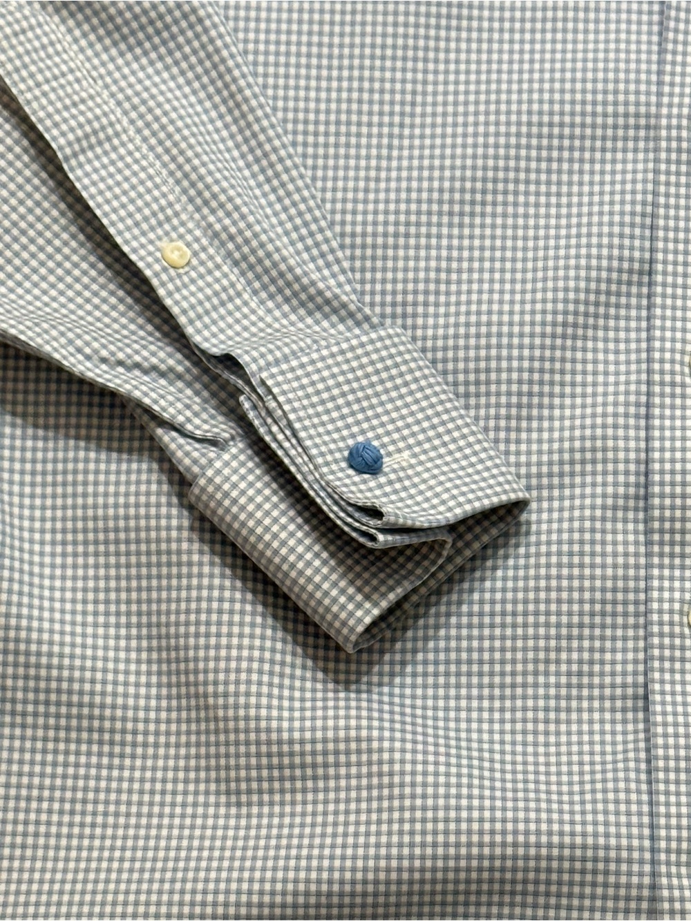 Brooks Brothers 1818 Regent 16 33 Blue Gingham French Cuff Shirt Old Money - Picture 2 of 7